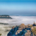 Festung Königstein im Nebel